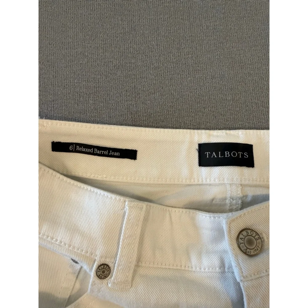 Talbots Relaxed Barrel Jean size 6 white - Picture 7 of 7